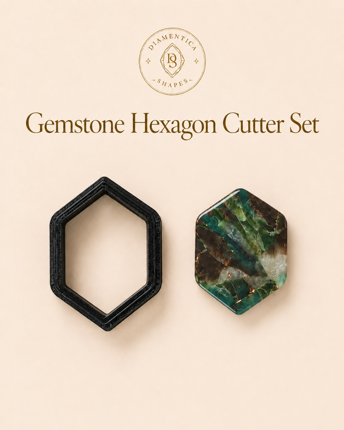 Gemstone Hexagon Polymer Clay Cutter Set