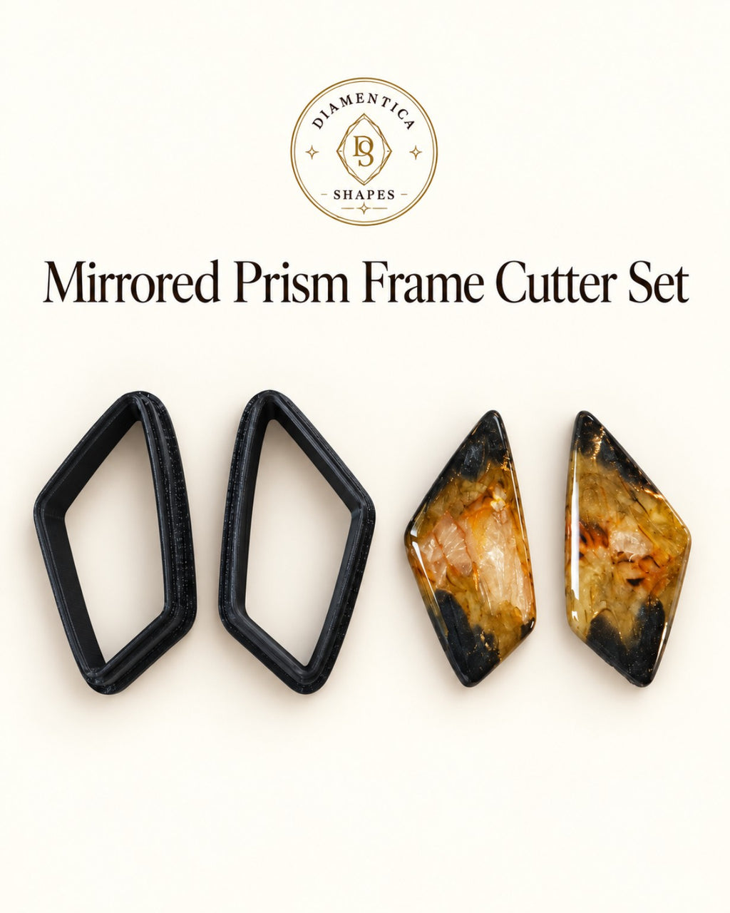 Mirrored Prism Frame Polymer Clay Cutter Set