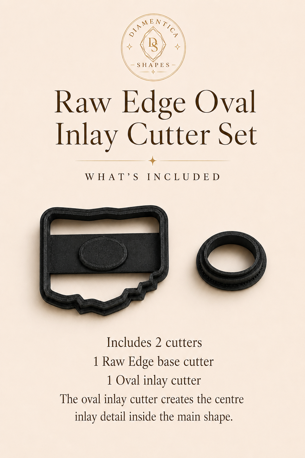 Raw Edge Oval Inlay Polymer Clay Cutter Set