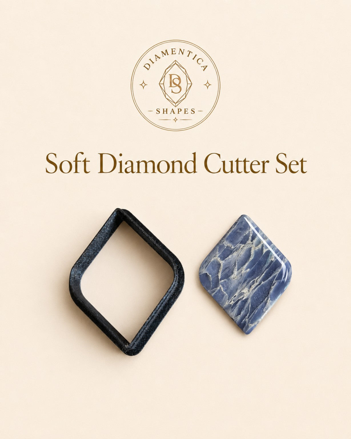 Soft Diamond Cutter Set – 4 Polymer Clay Cutters Set