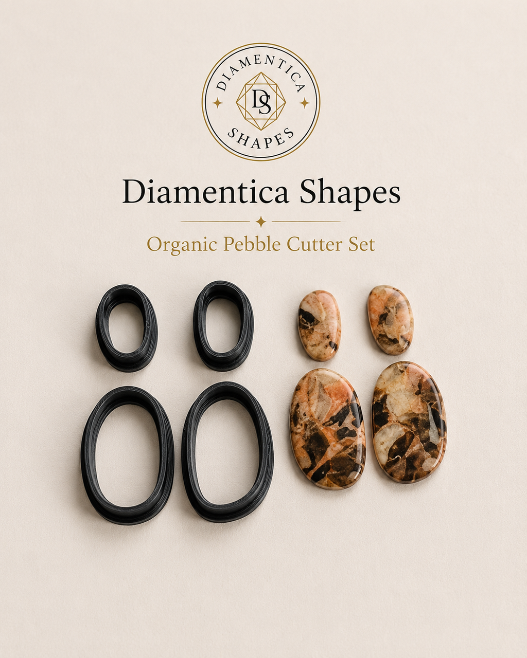 Organic Pebble Polymer Clay Cutter Set