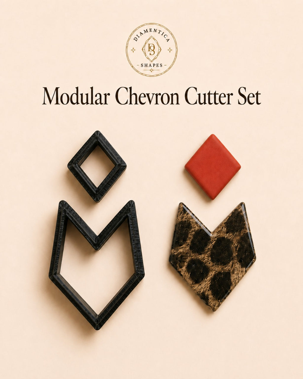 Modular Chevron Polymer Clay Cutter Set