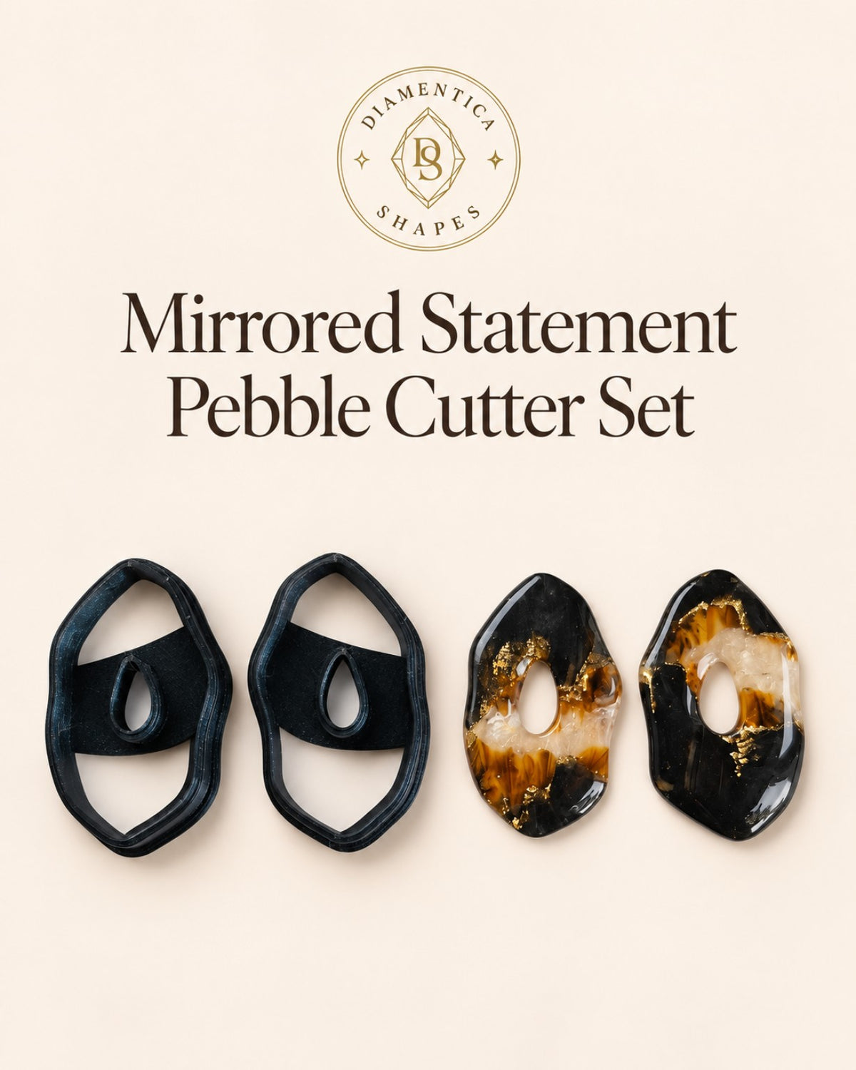 Mirrored Statement Pebble Polymer Clay Cutter Set