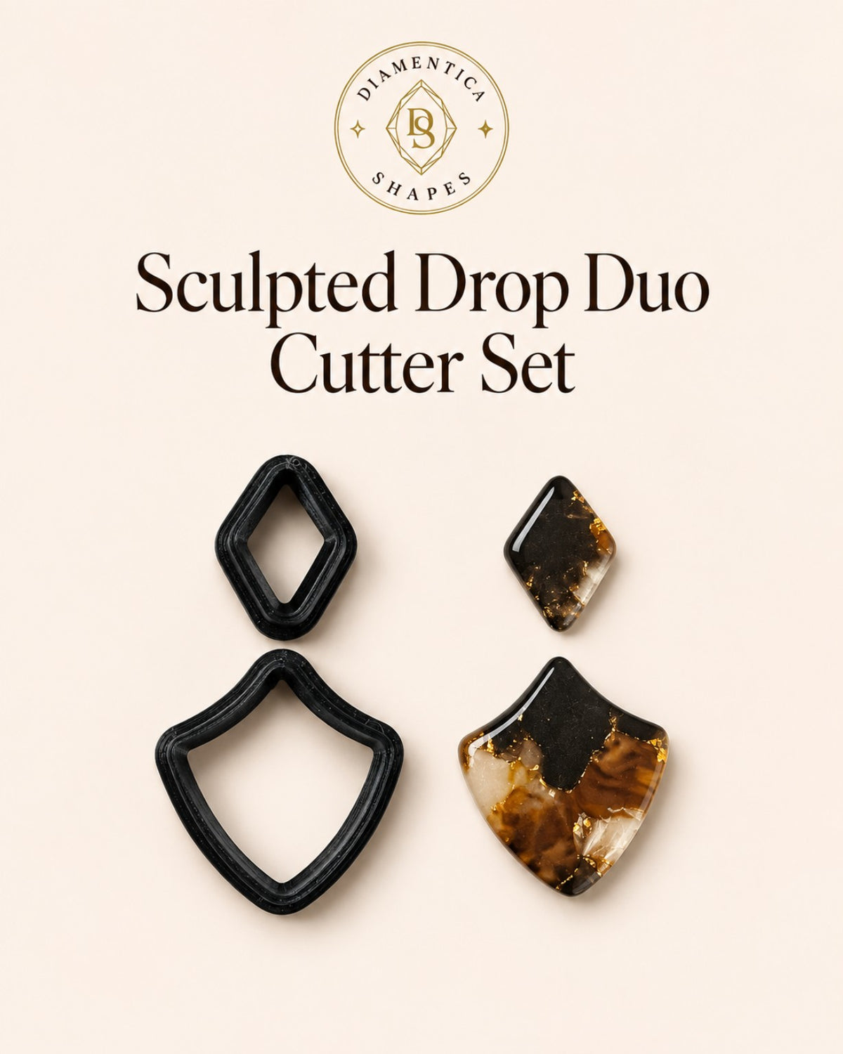 Sculpted Drop Duo Polymer Clay Cutter Set