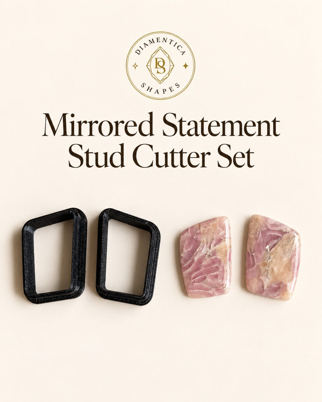 Mirrored Statement Stud Polymer Clay Cutter Set