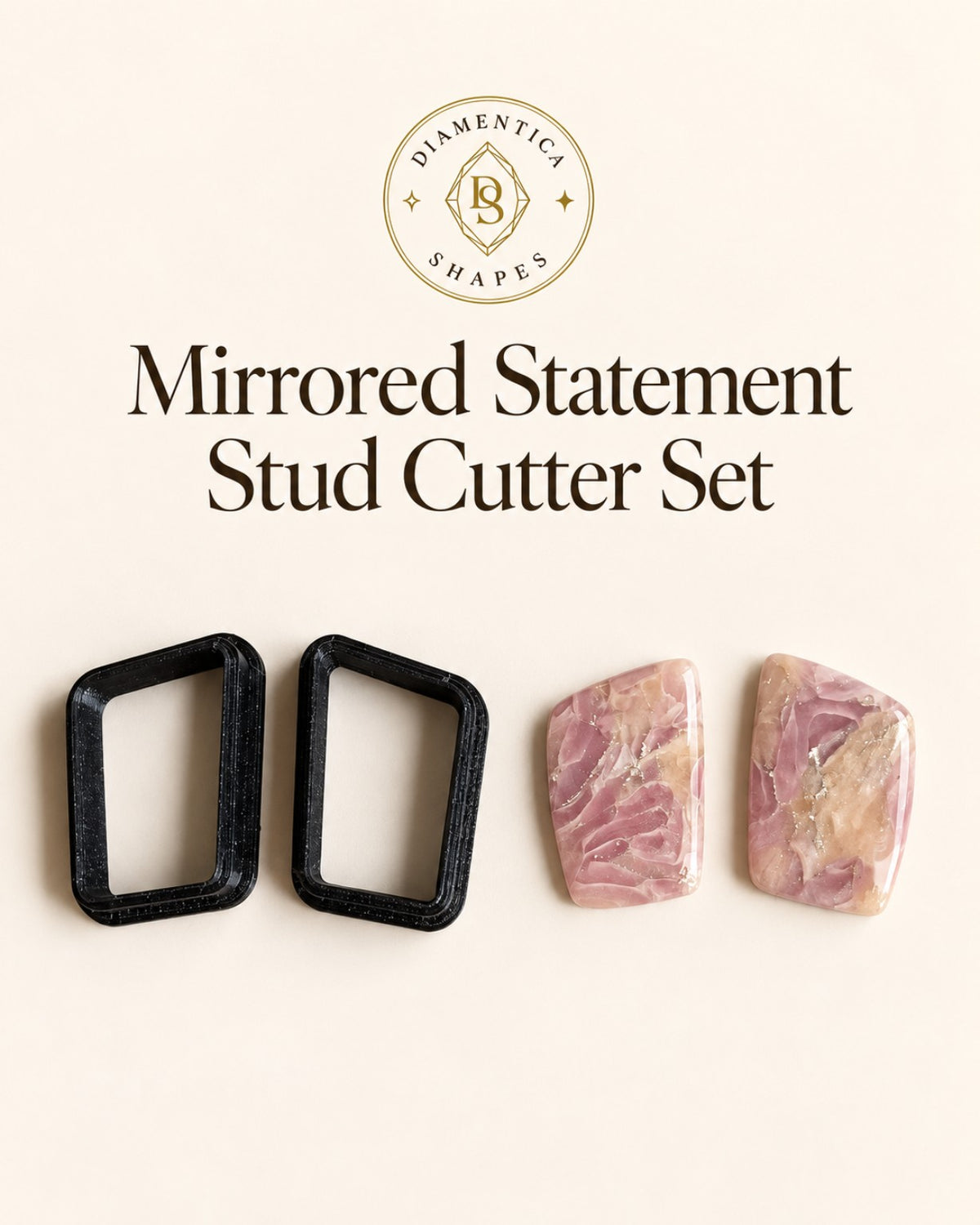 Mirrored Statement Stud Polymer Clay Cutter Set