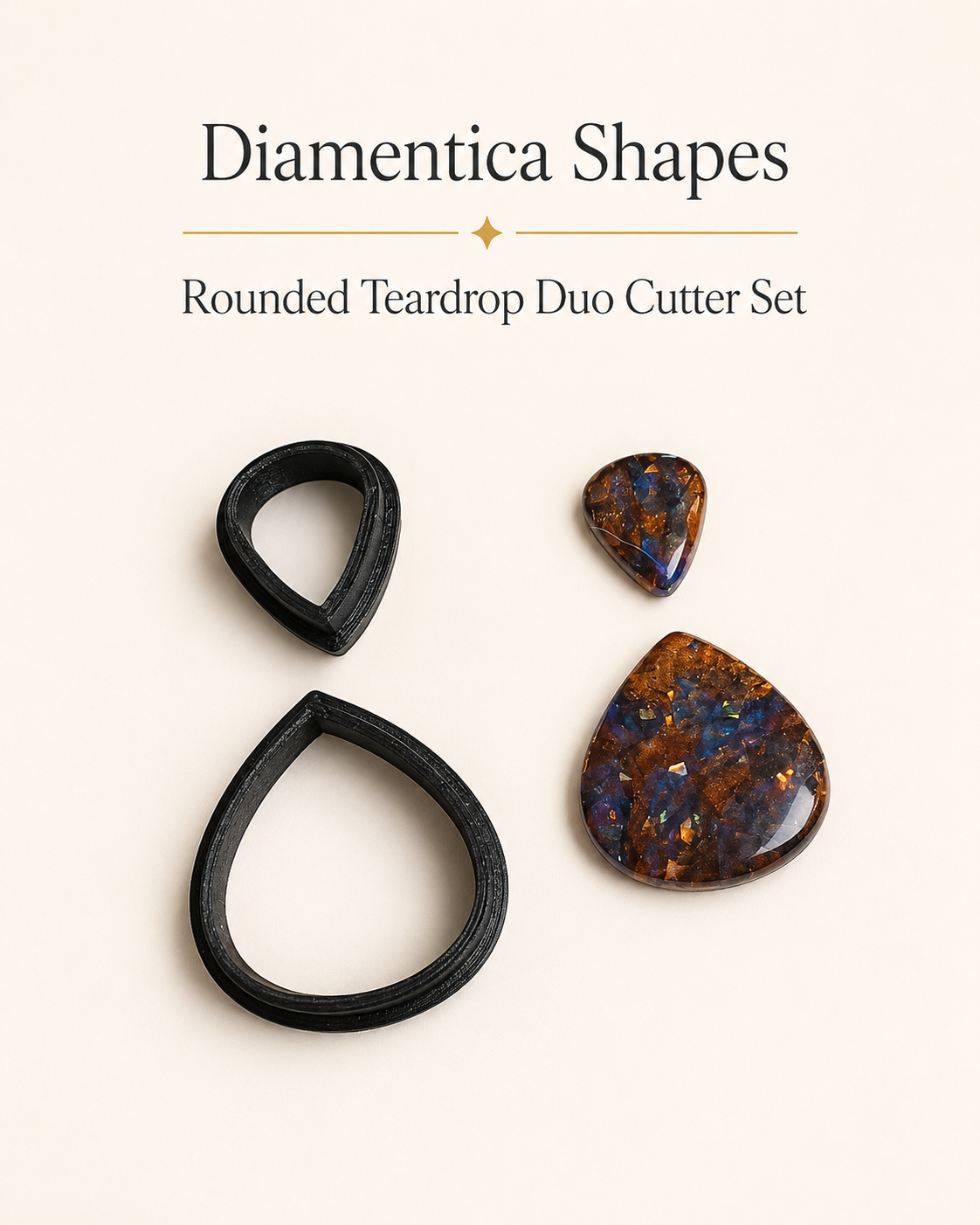 Rounded Teardrop Duo Polymer Clay Cutter Set