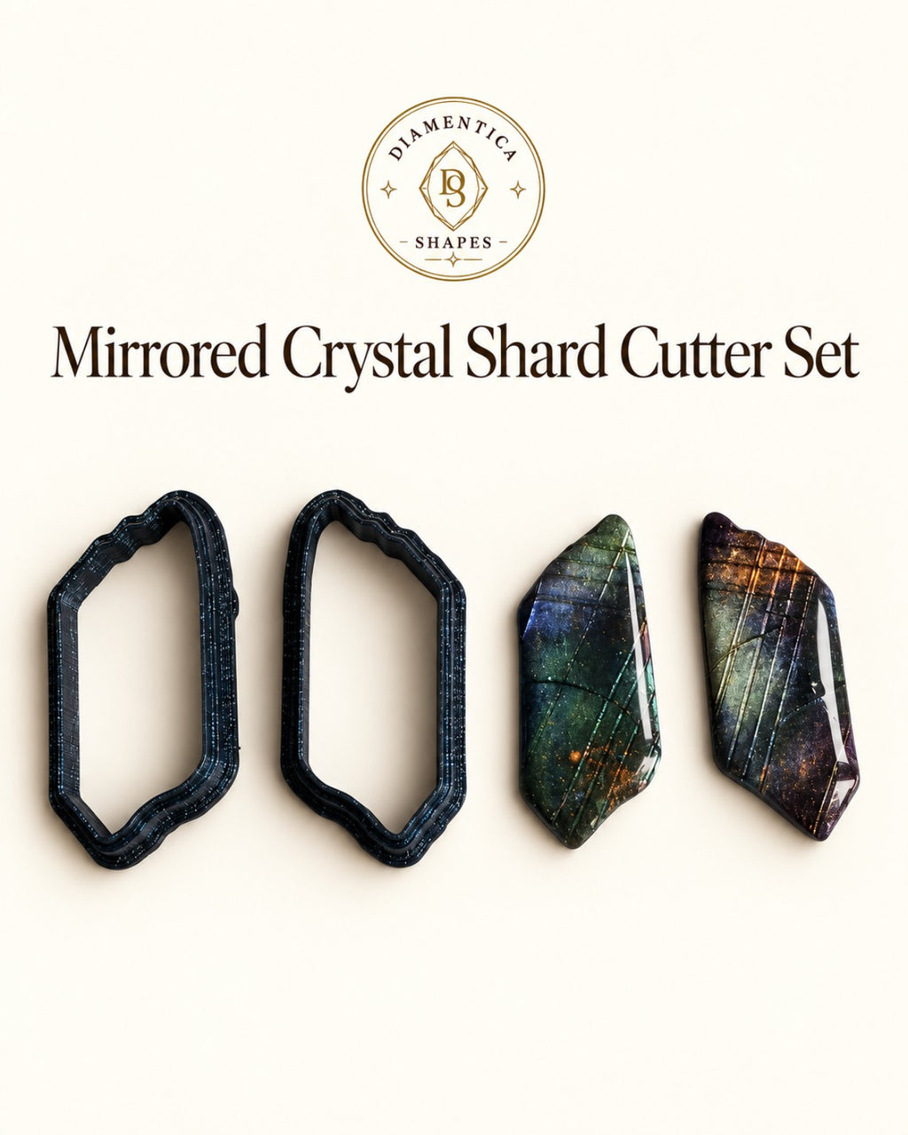 Mirrored Crystal Shard Polymer Clay Cutter Set