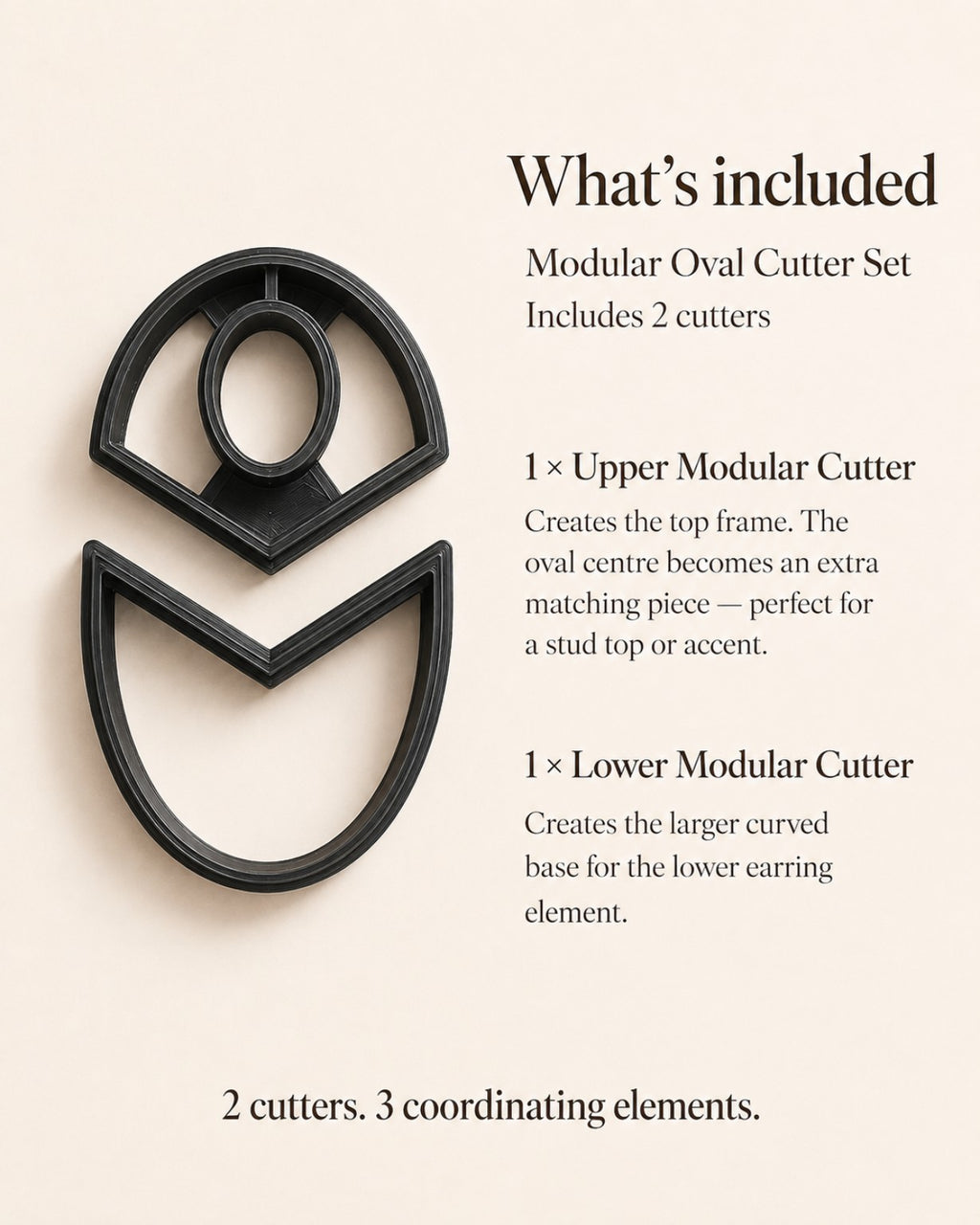 Modular Oval Polymer Clay Cutter Set