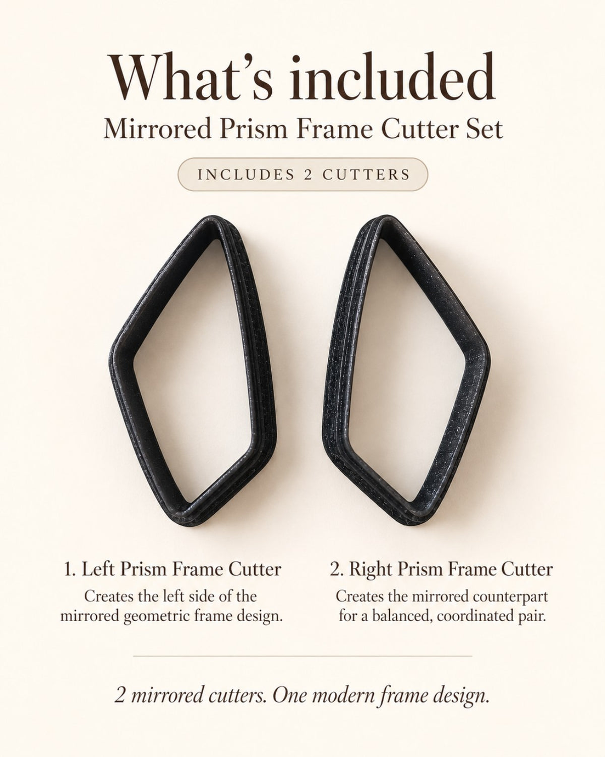 Mirrored Prism Frame Polymer Clay Cutter Set