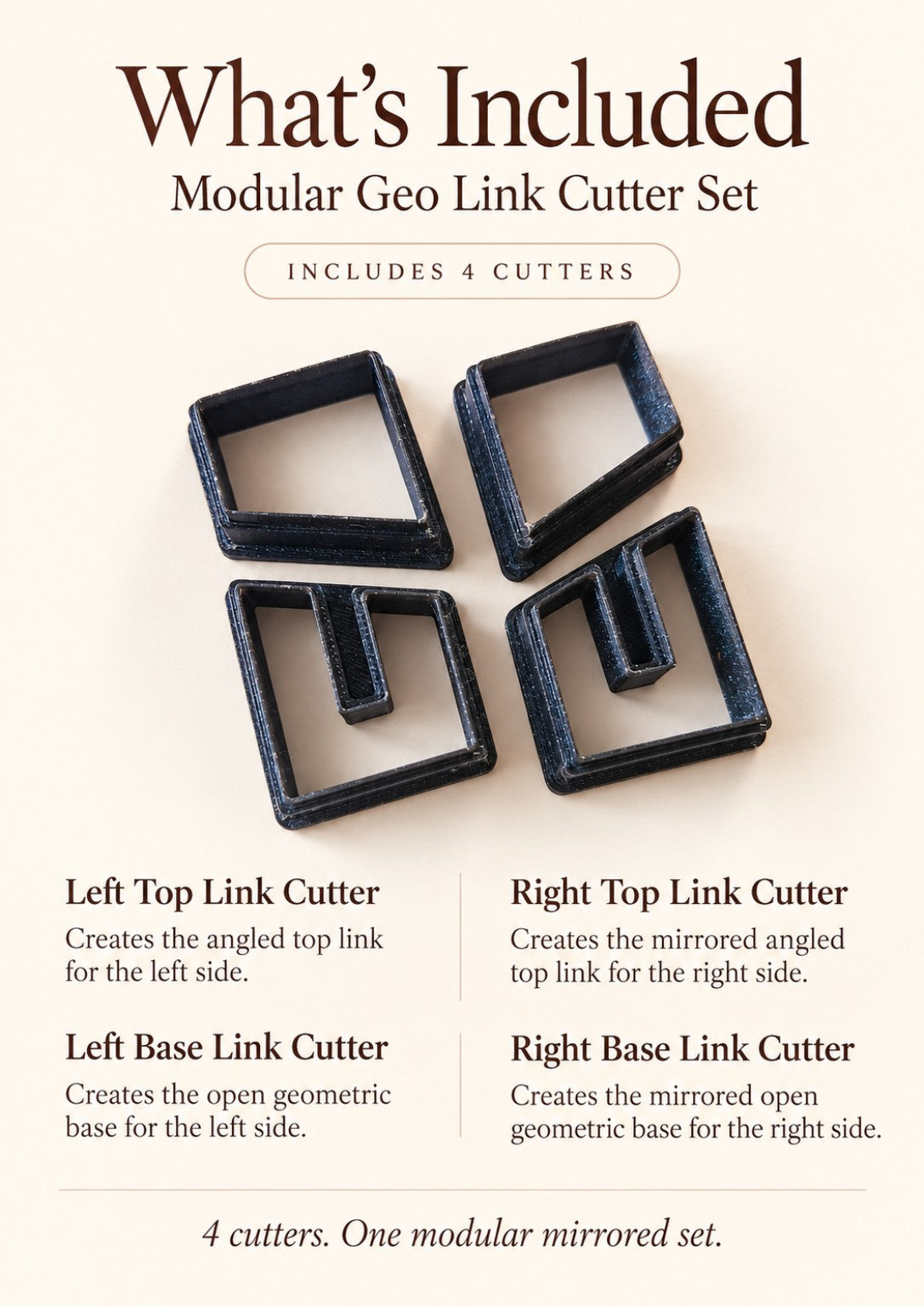 Modular Geo Link Polymer Clay Cutter Set