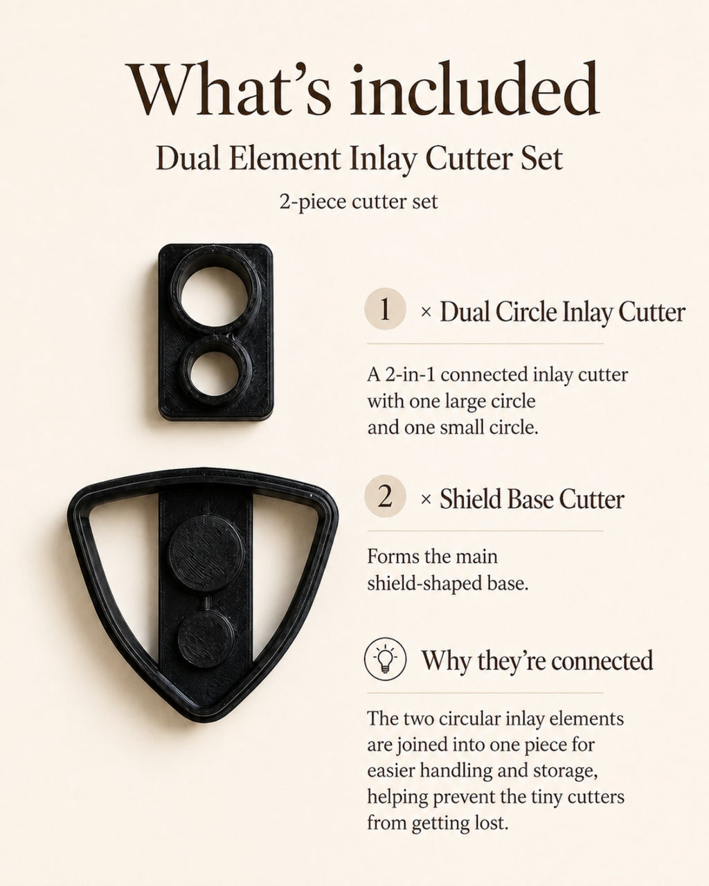 Dual Element Inlay Polymer Clay Cutter Set