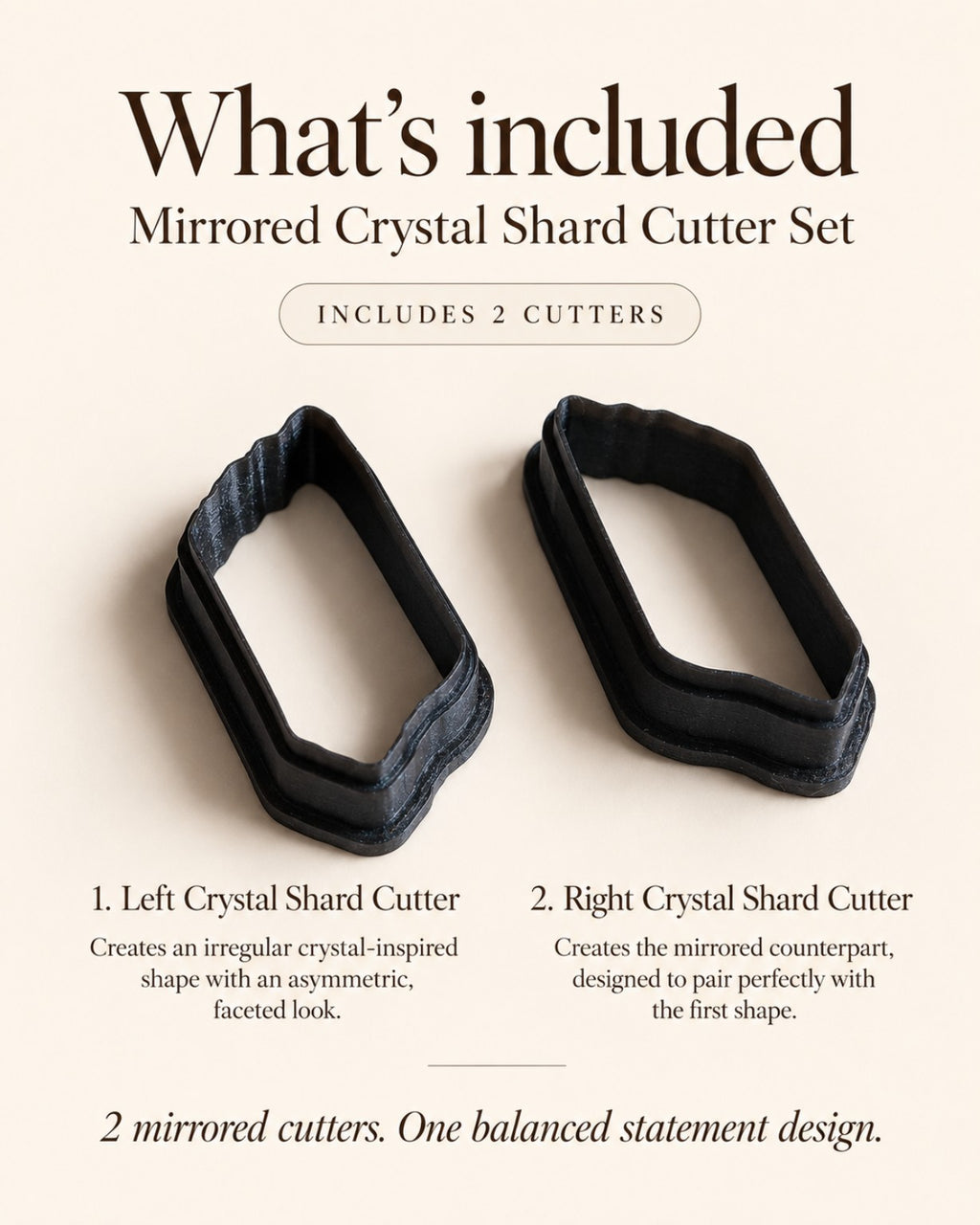 Mirrored Crystal Shard Polymer Clay Cutter Set