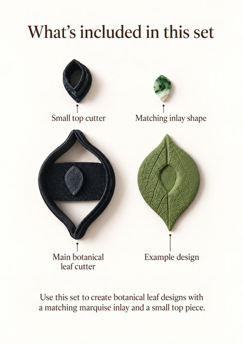 Botanical Leaf Inlay Polymer Clay Cutter Set