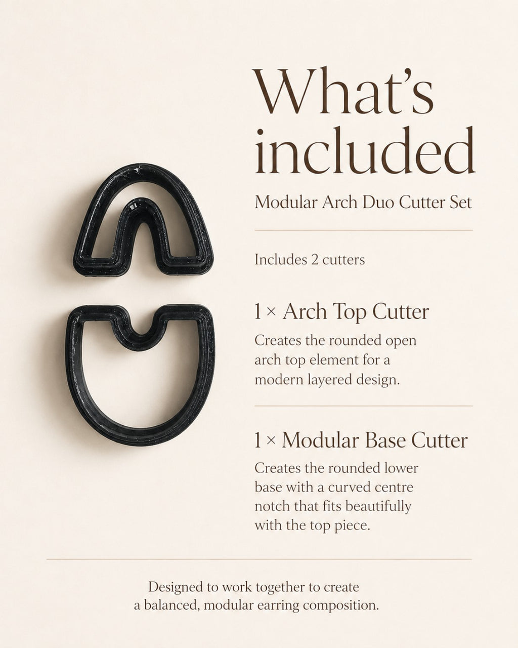 Modular Arch Duo Polymer Clay Cutter  Set