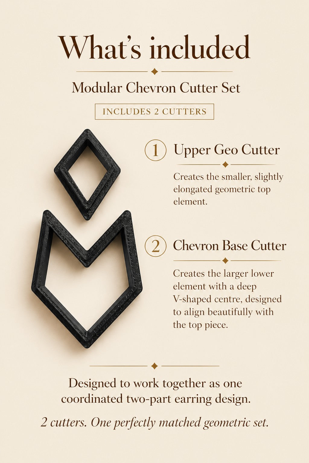 Modular Chevron Polymer Clay Cutter Set