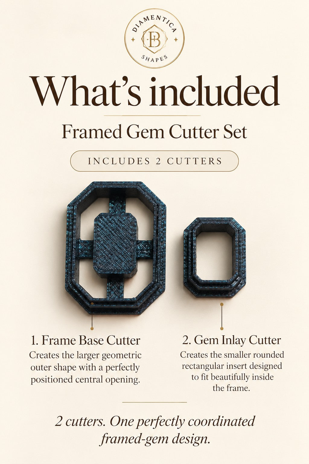 Framed Gem Polymer Clay Cutter Set