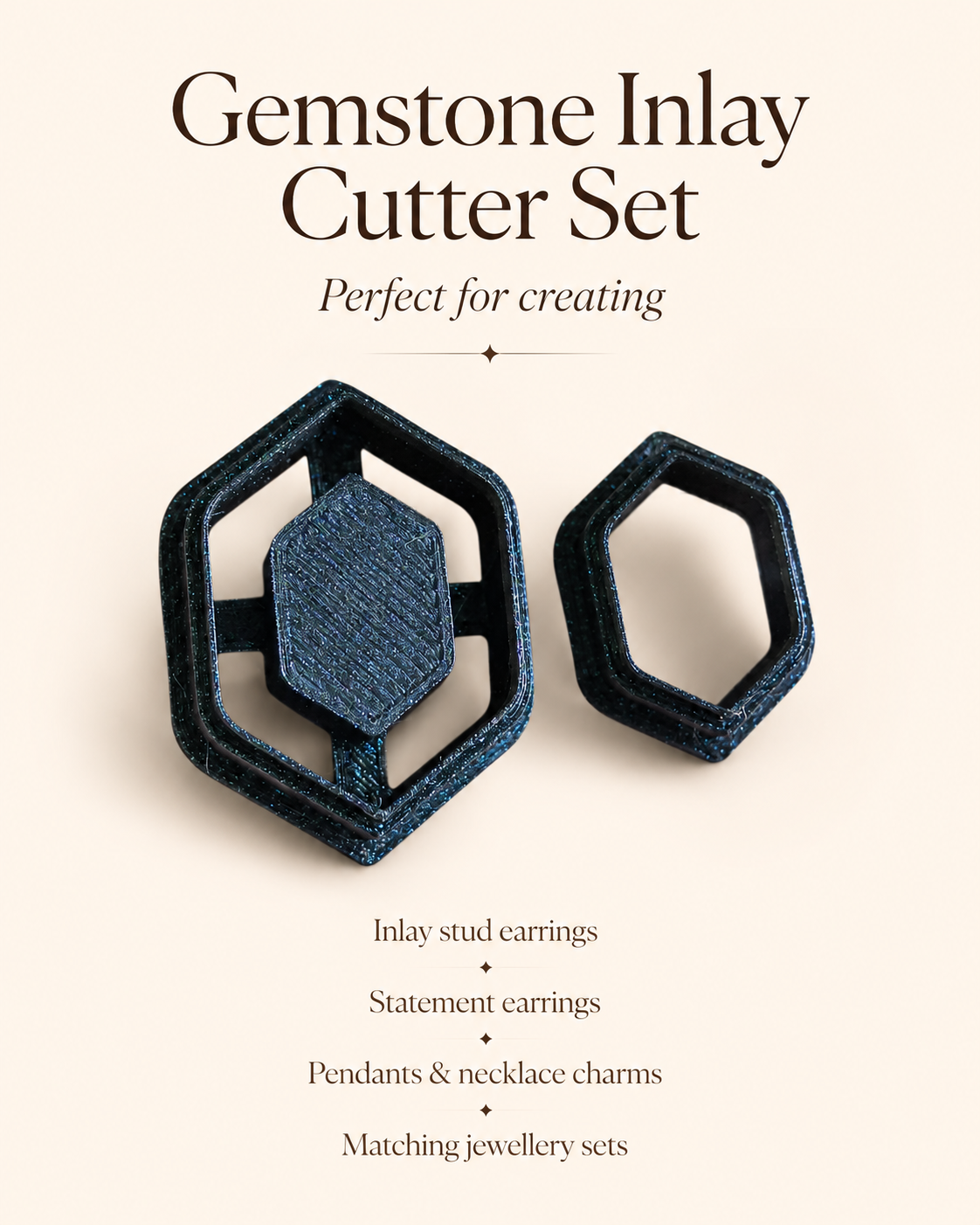 Gemstone Inlay Polymer Clay Cutter Set