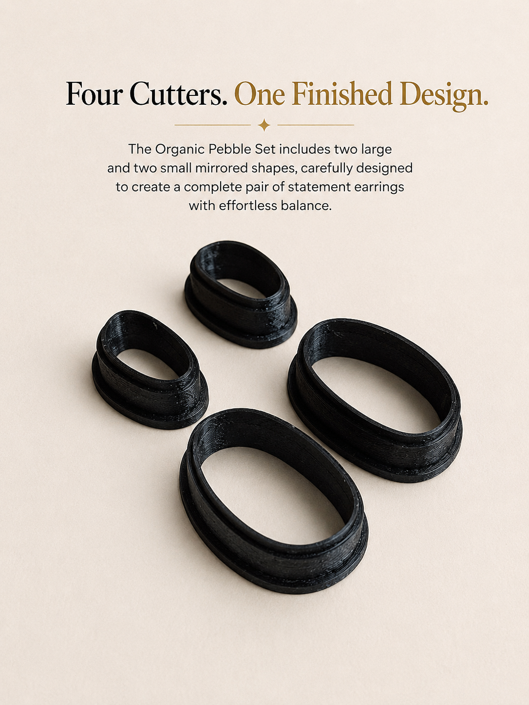 Organic Pebble Polymer Clay Cutter Set