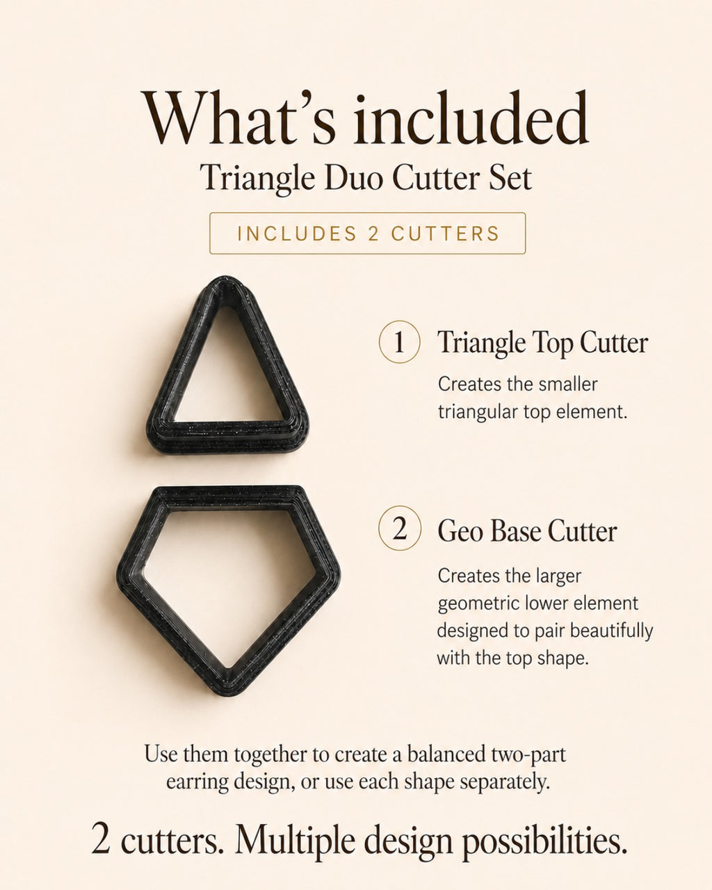 Triangle Duo Polymer Clay Cutter Set