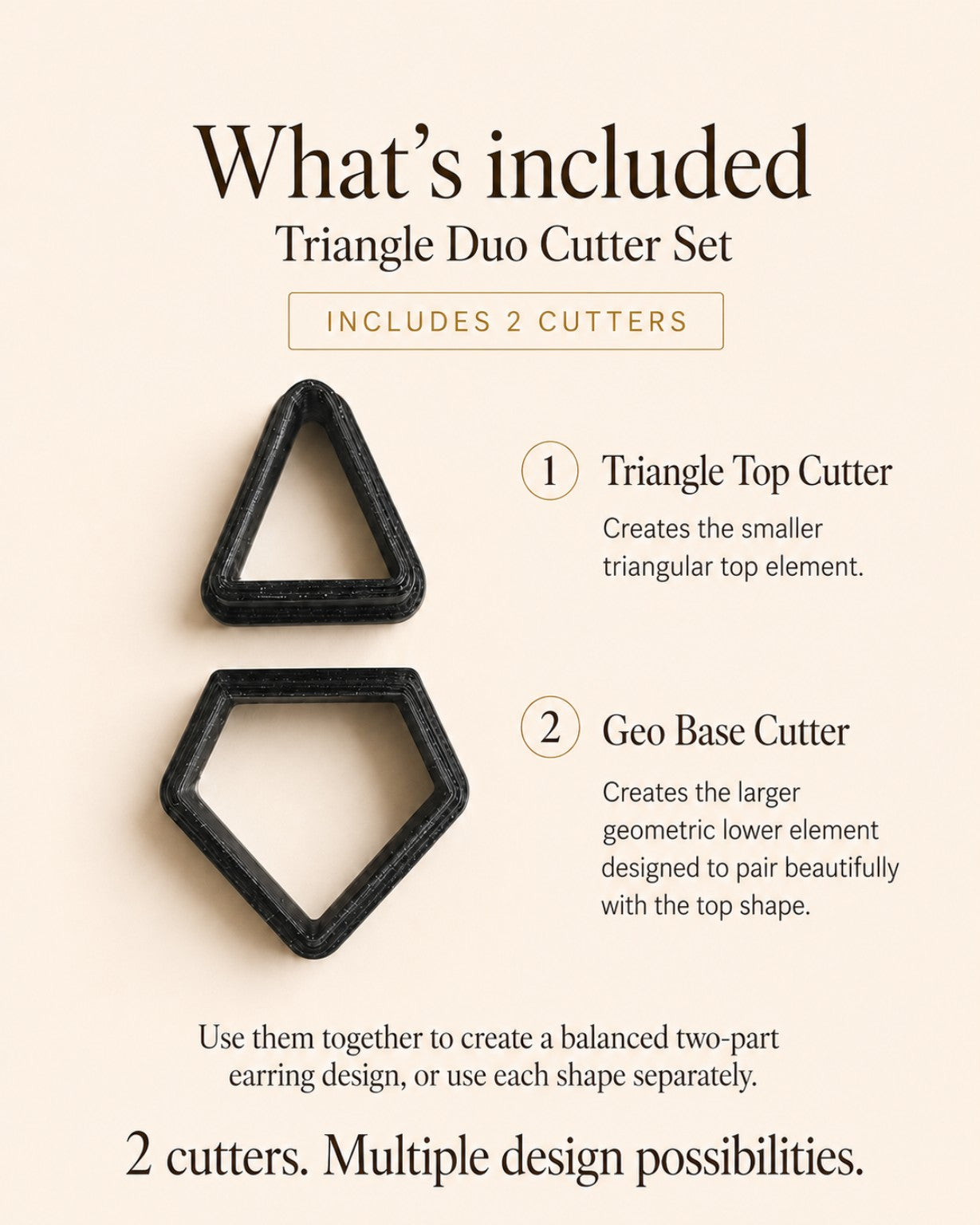 Triangle Duo Polymer Clay Cutter Set