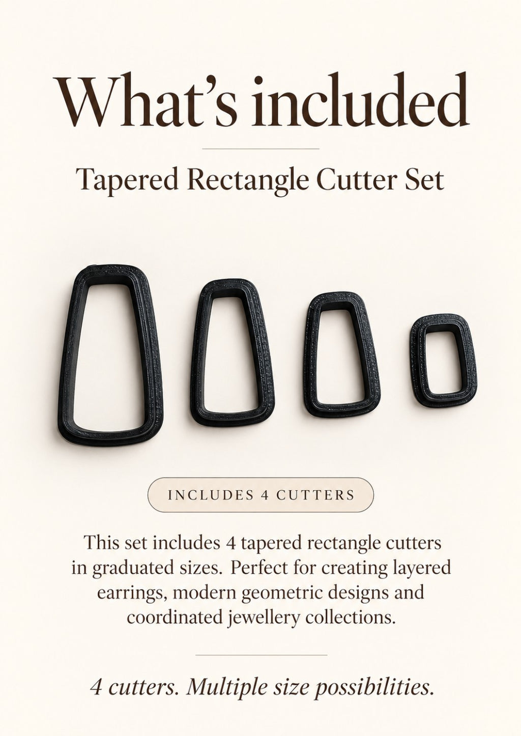 Tapered Rectangle Polymer Clay Cutter Set