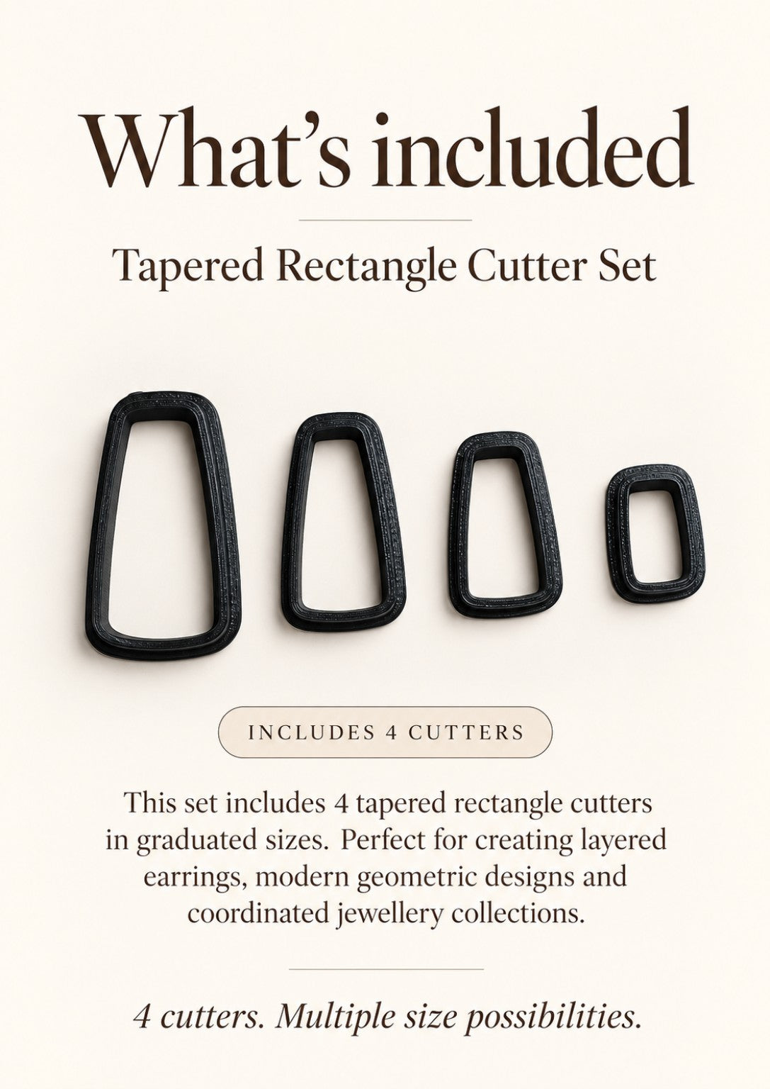 Tapered Rectangle Polymer Clay Cutter Set