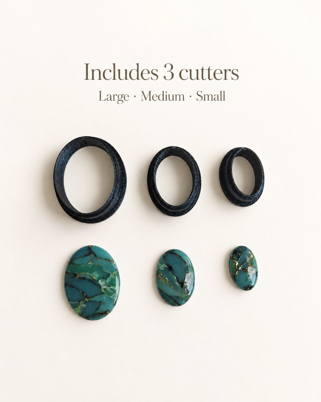 Timeless Oval Polymer Clay Cutter Set