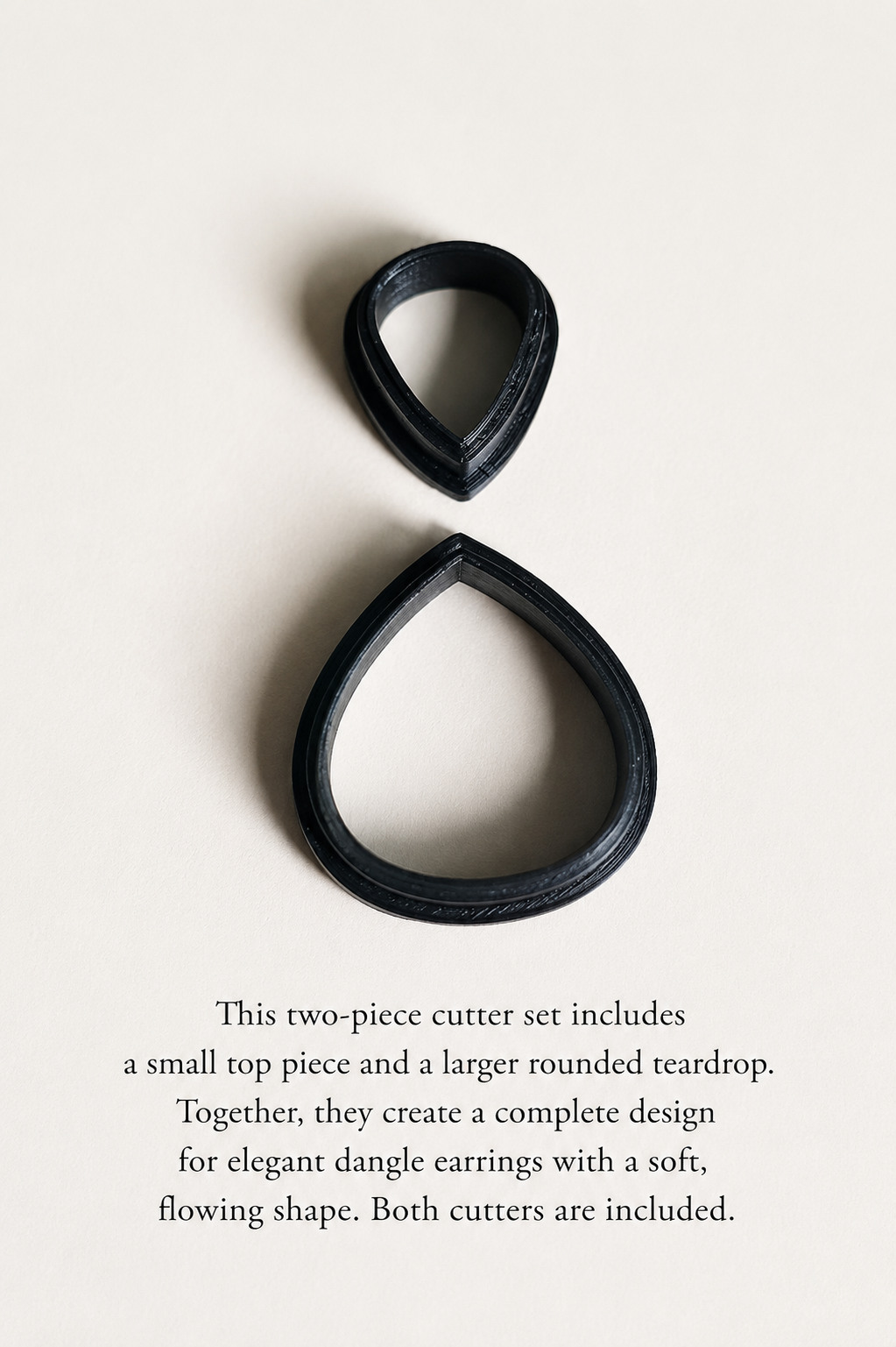 Rounded Teardrop Duo Polymer Clay Cutter Set
