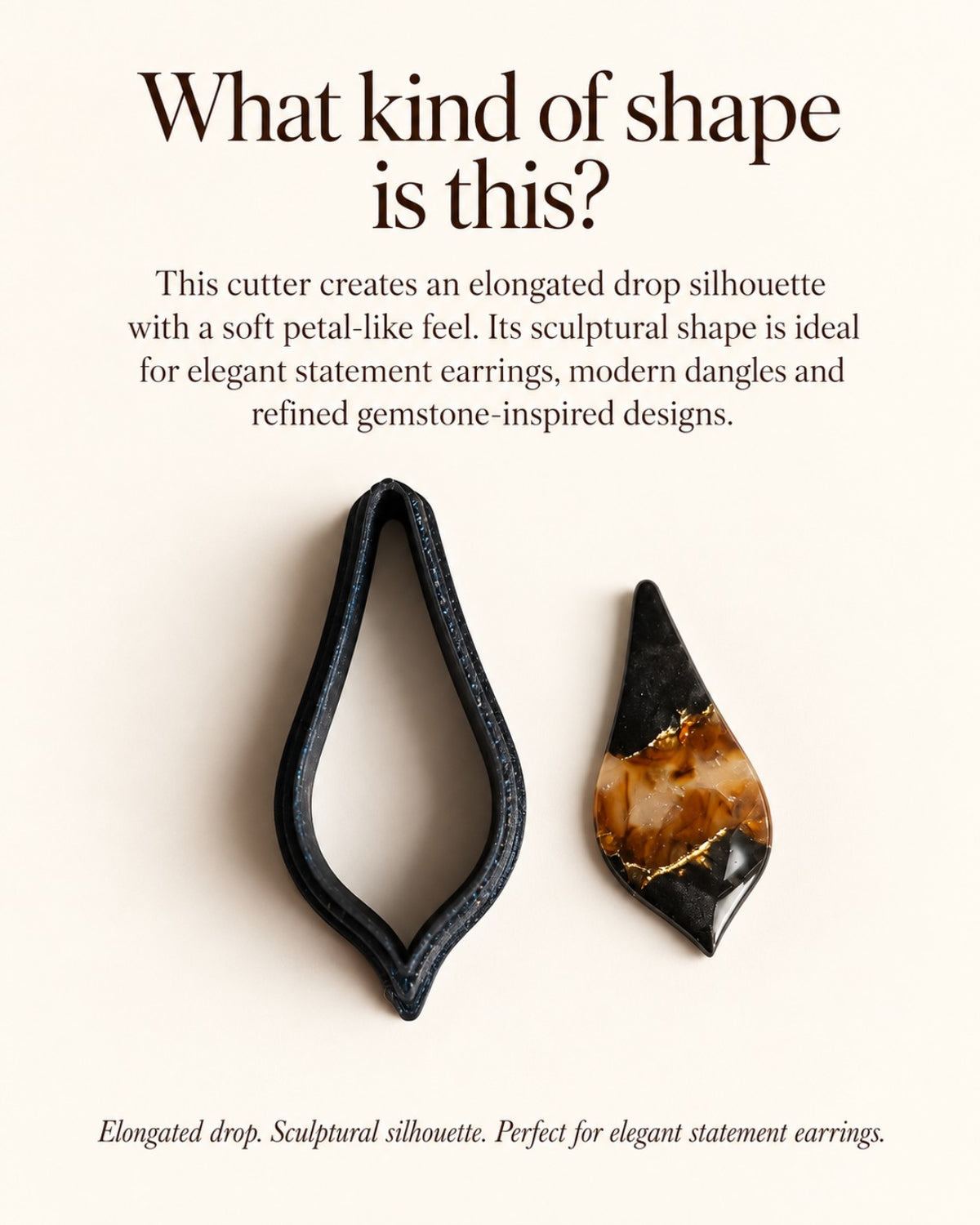 Elongated Drop Polymer Clay Cutter
