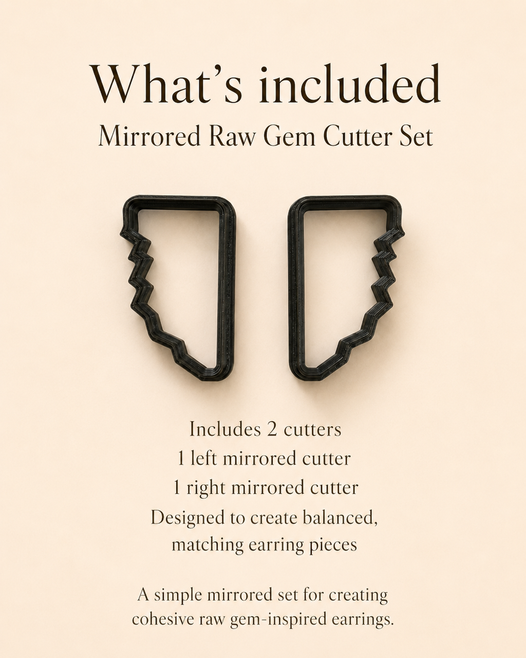 Mirrored Raw Gem Polymer Clay Cutter Set