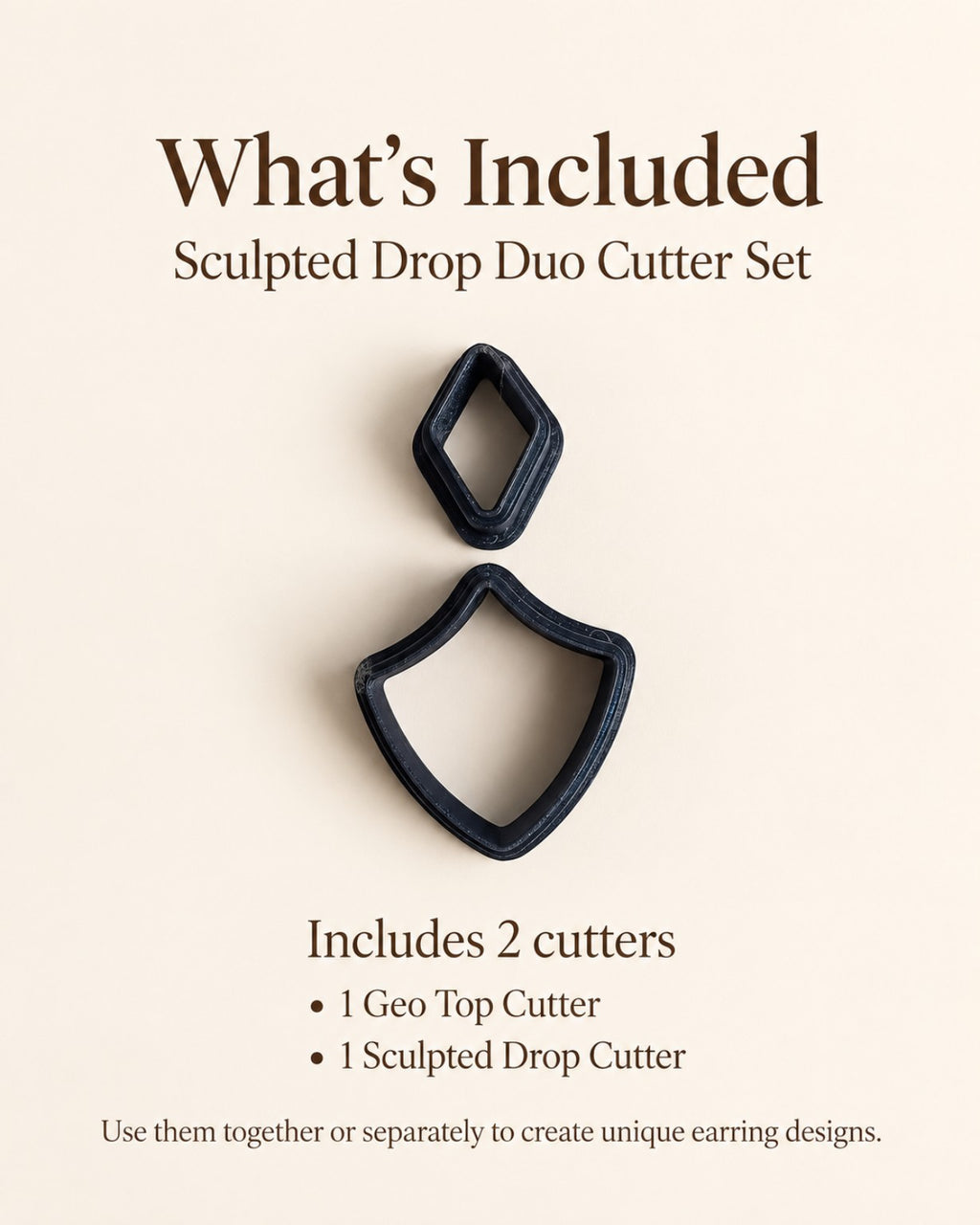 Sculpted Drop Duo Polymer Clay Cutter Set