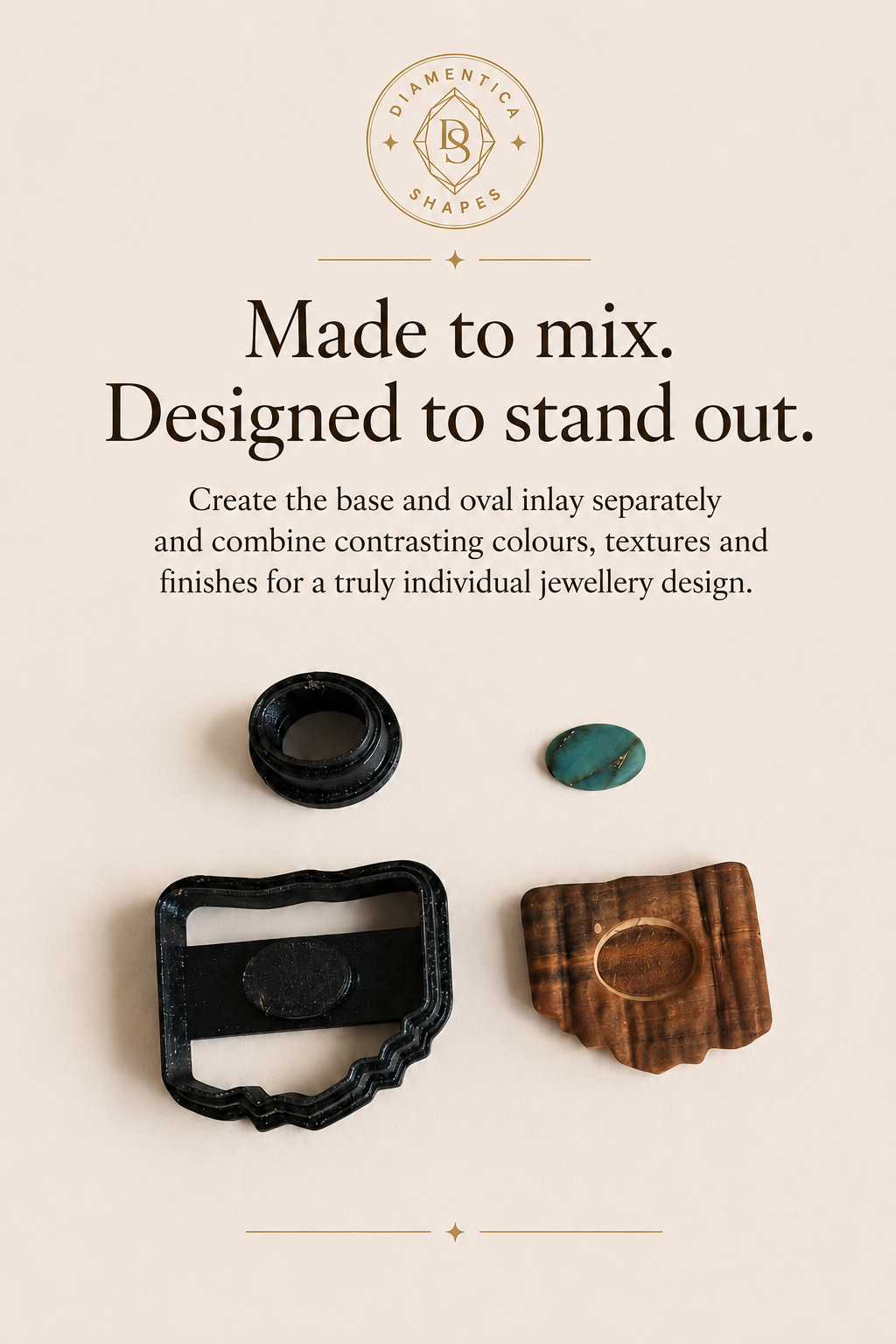 Raw Edge Oval Inlay Polymer Clay Cutter Set