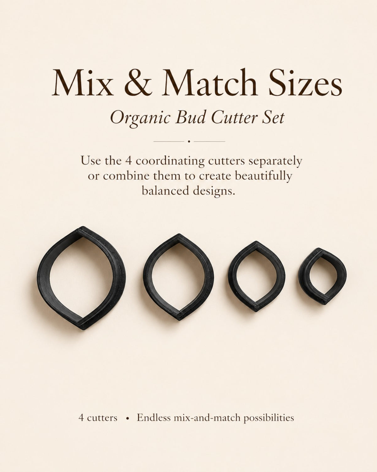 Organic Bud Polymer Clay Cutter Set