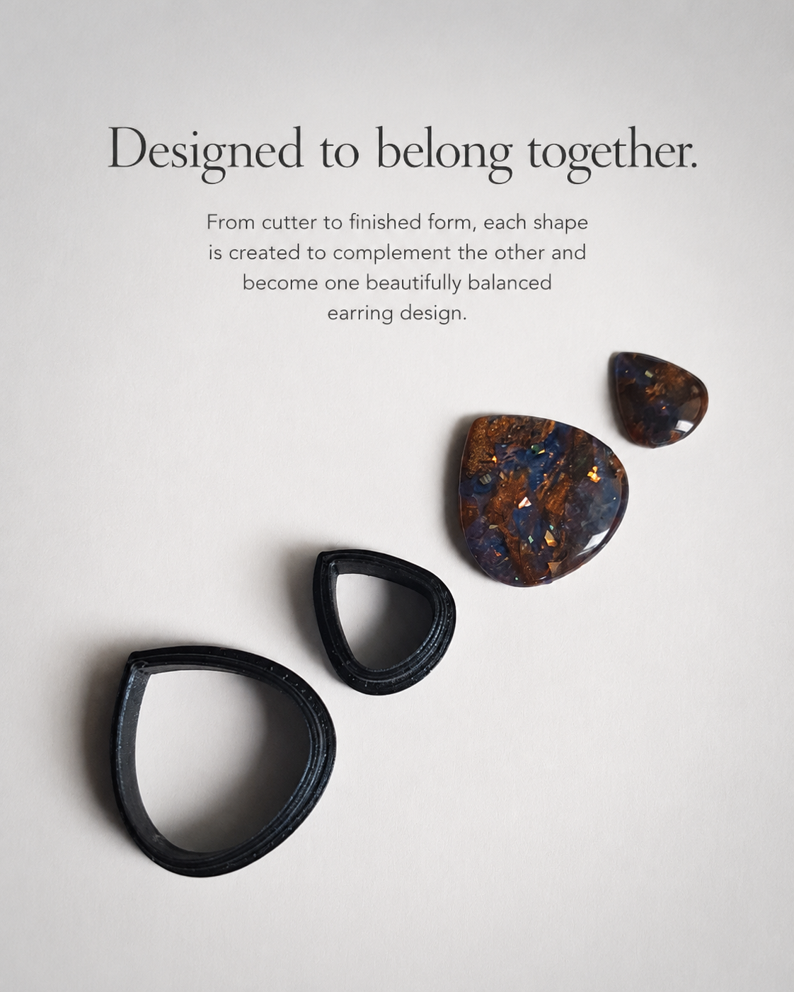 Rounded Teardrop Duo Polymer Clay Cutter Set