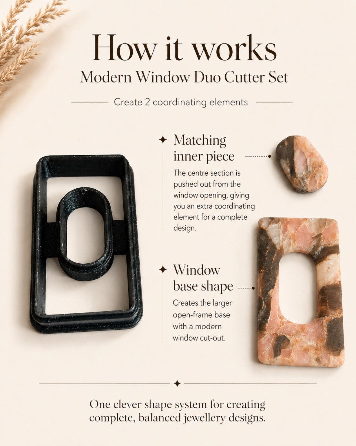 Modern Window Duo Polymer Clay Cutter Set