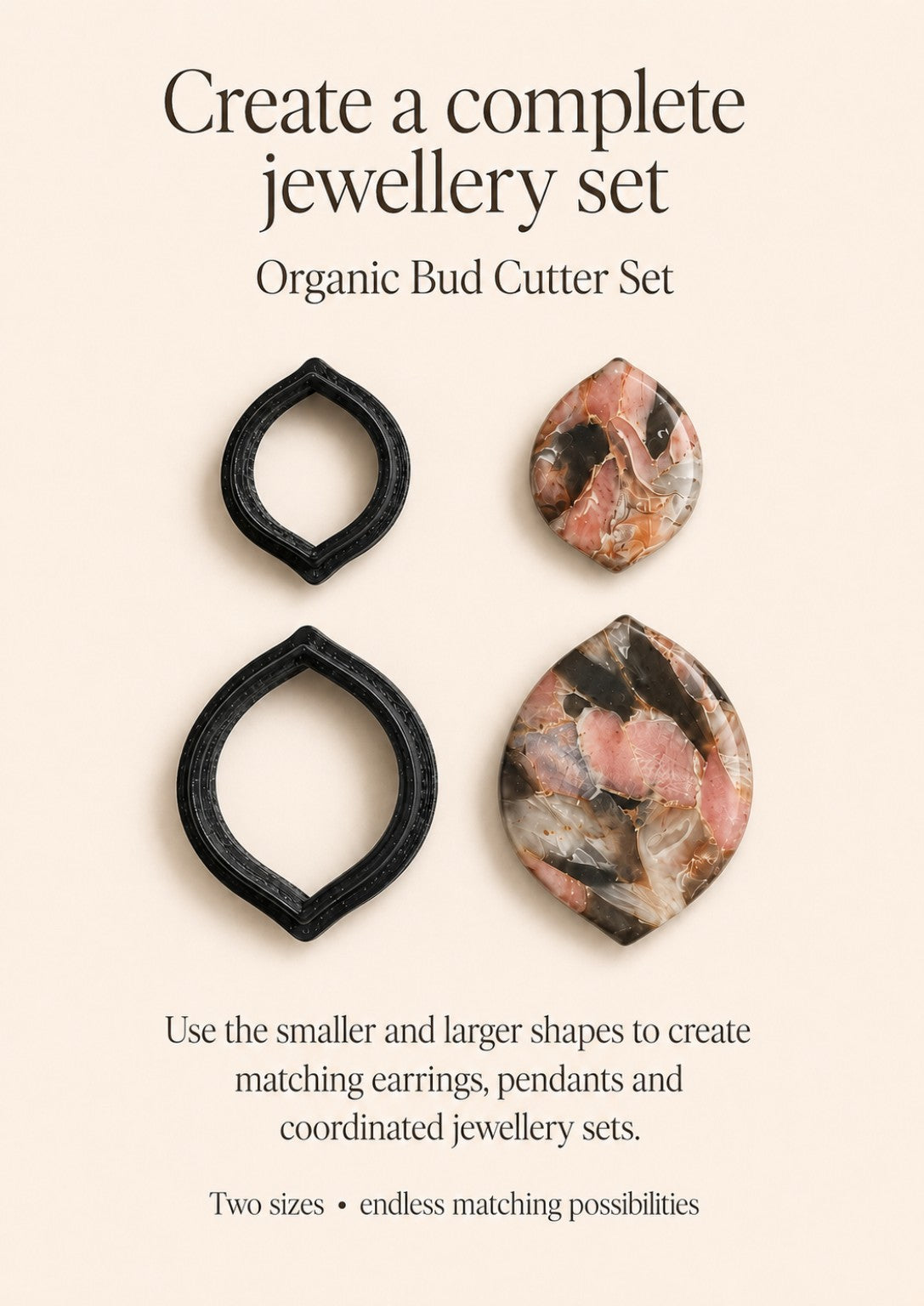 Organic Bud Polymer Clay Cutter Set