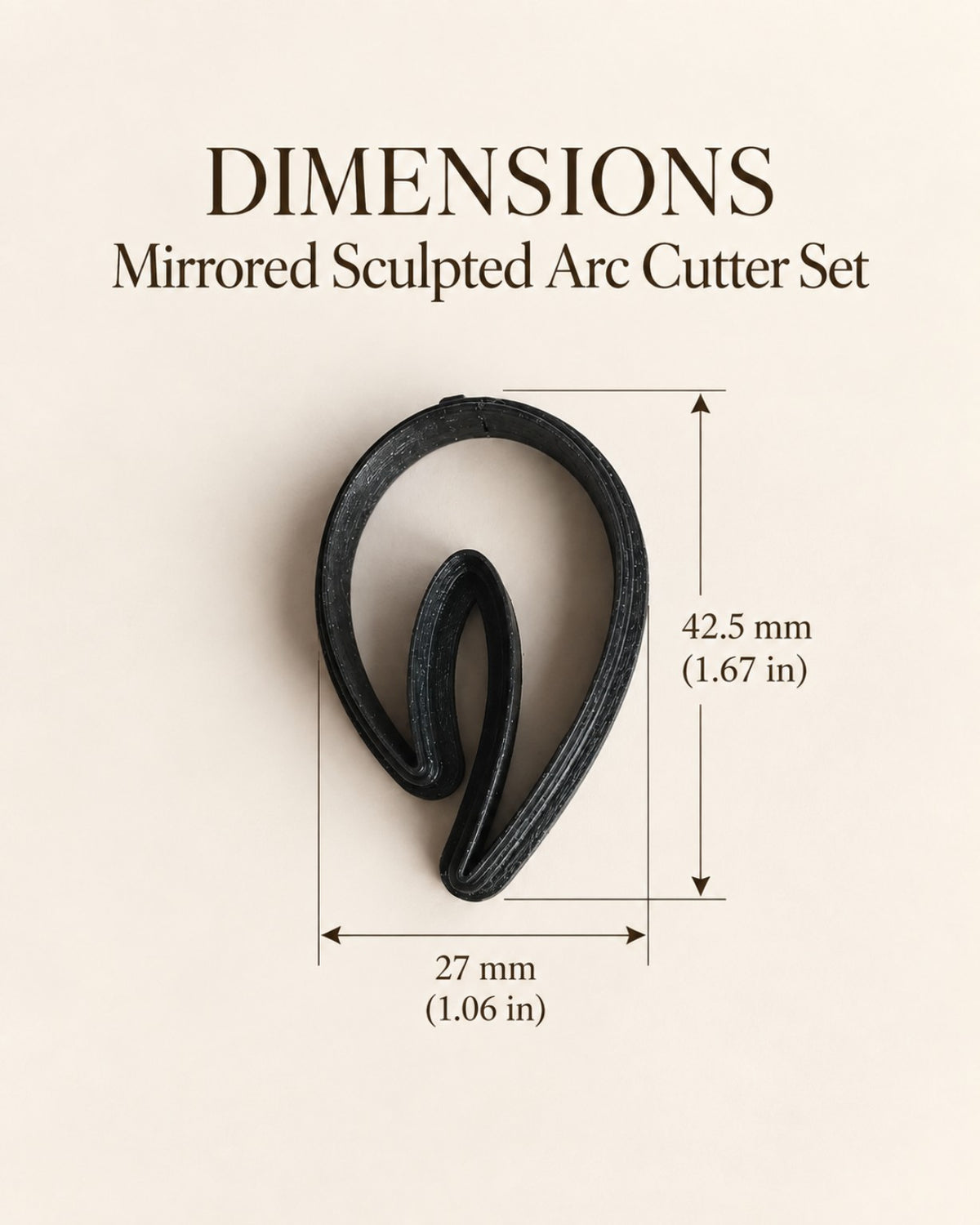 Mirrored Sculpted Arc Polymer Clay Cutter Set