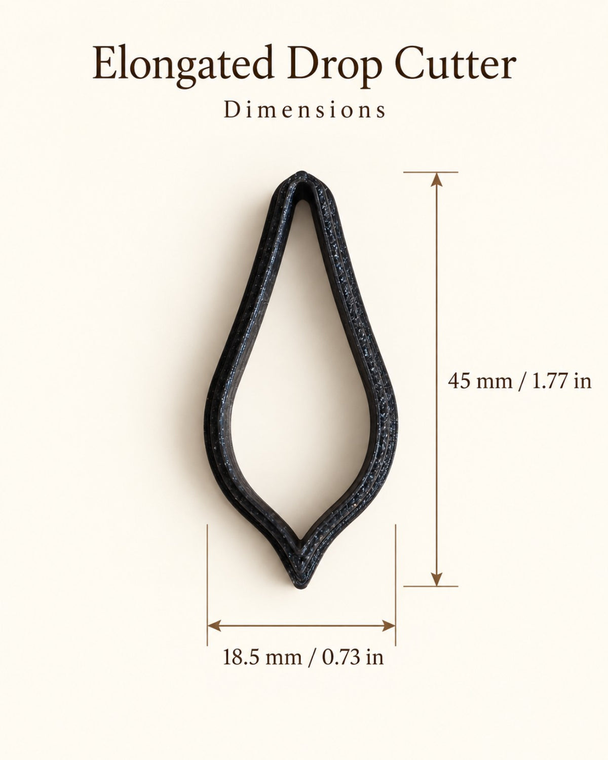 Elongated Drop Polymer Clay Cutter