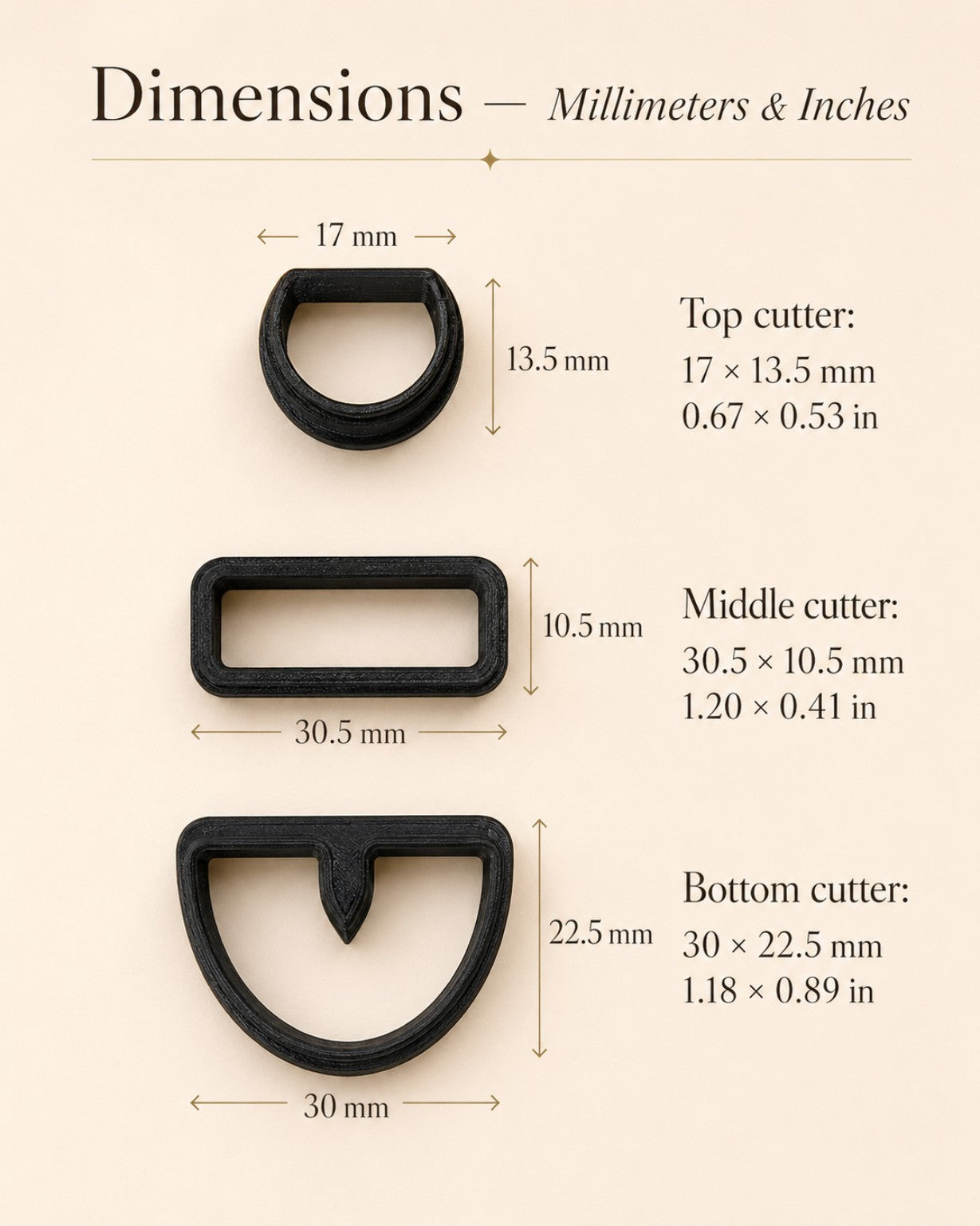 Modular Arc Trio Polymer Clay Cutter Set