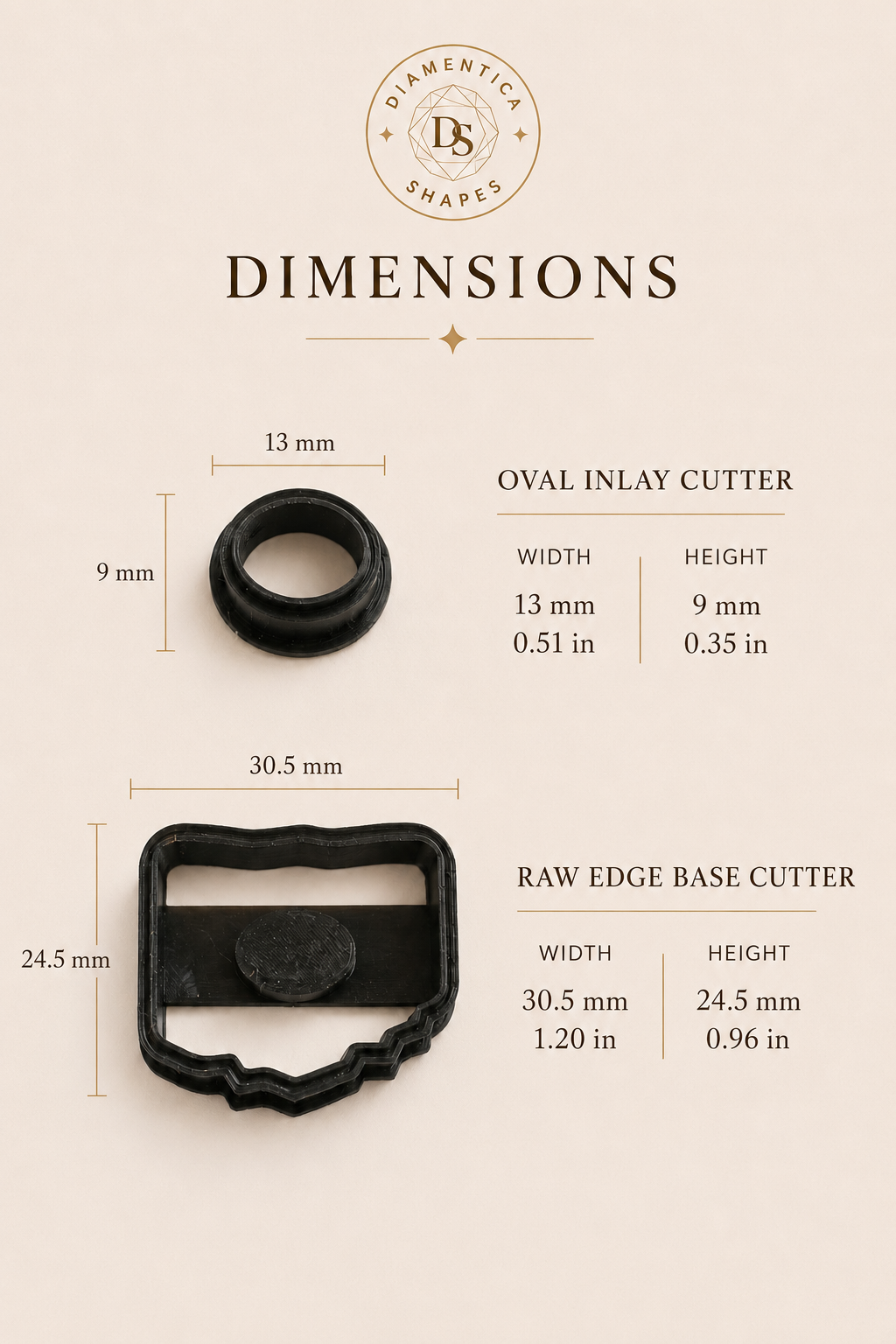 Raw Edge Oval Inlay Polymer Clay Cutter Set