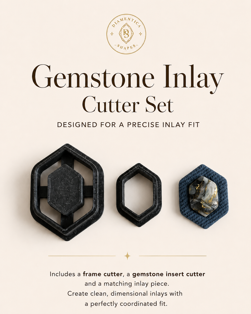 Gemstone Inlay Polymer Clay Cutter Set