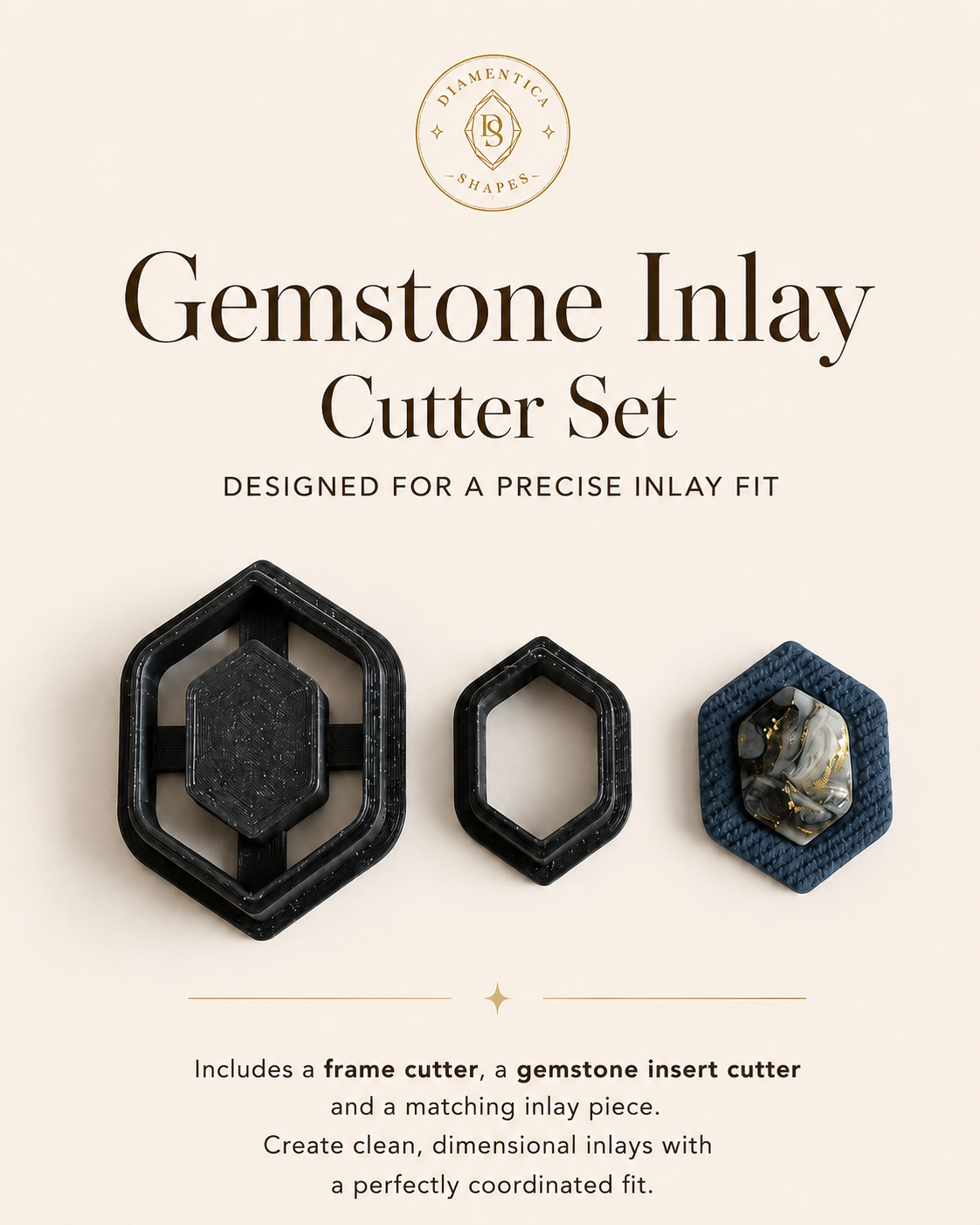 Gemstone Inlay Polymer Clay Cutter Set