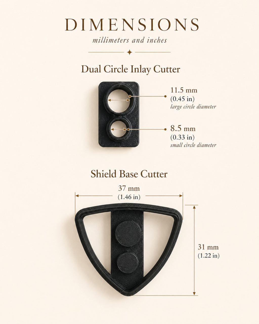 Dual Element Inlay Polymer Clay Cutter Set