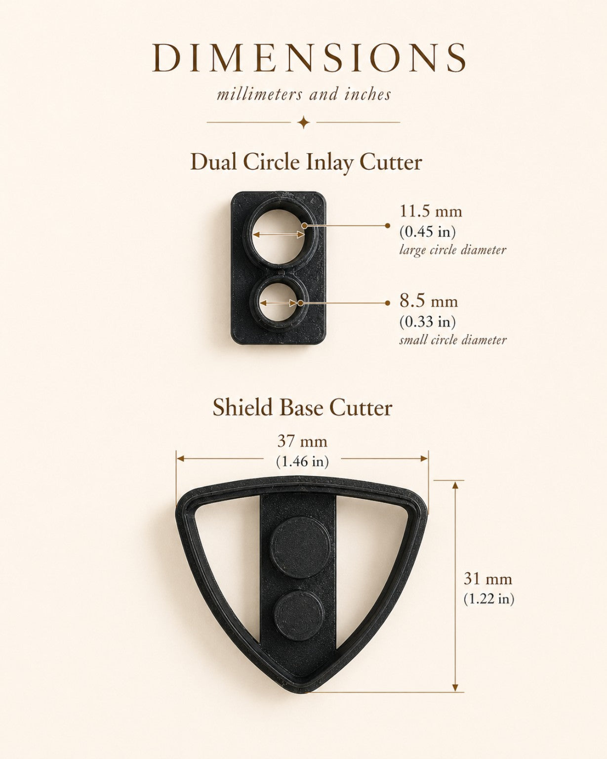 Dual Element Inlay Polymer Clay Cutter Set