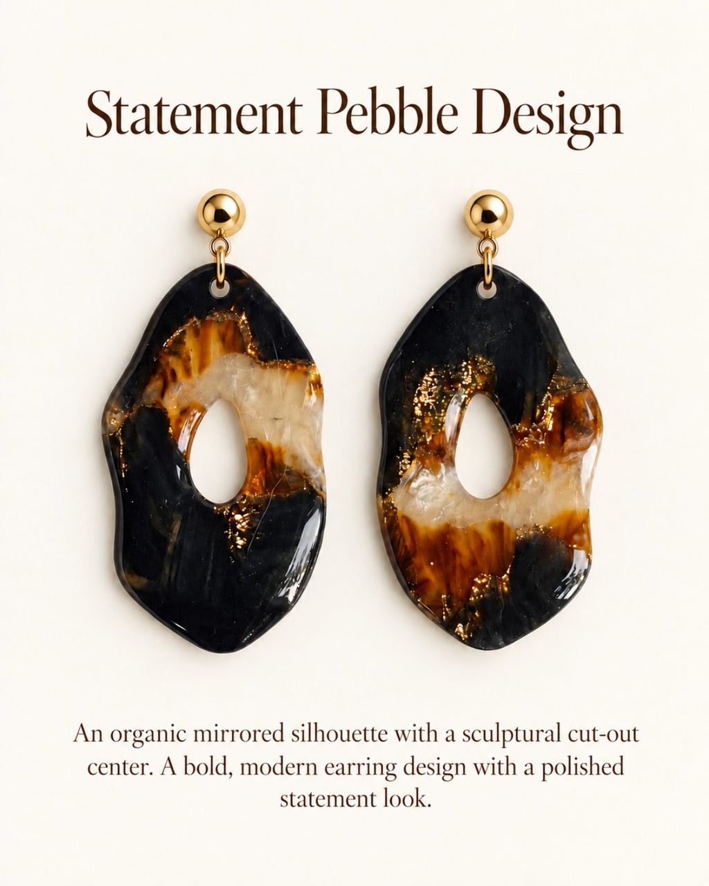 Mirrored Statement Pebble Polymer Clay Cutter Set