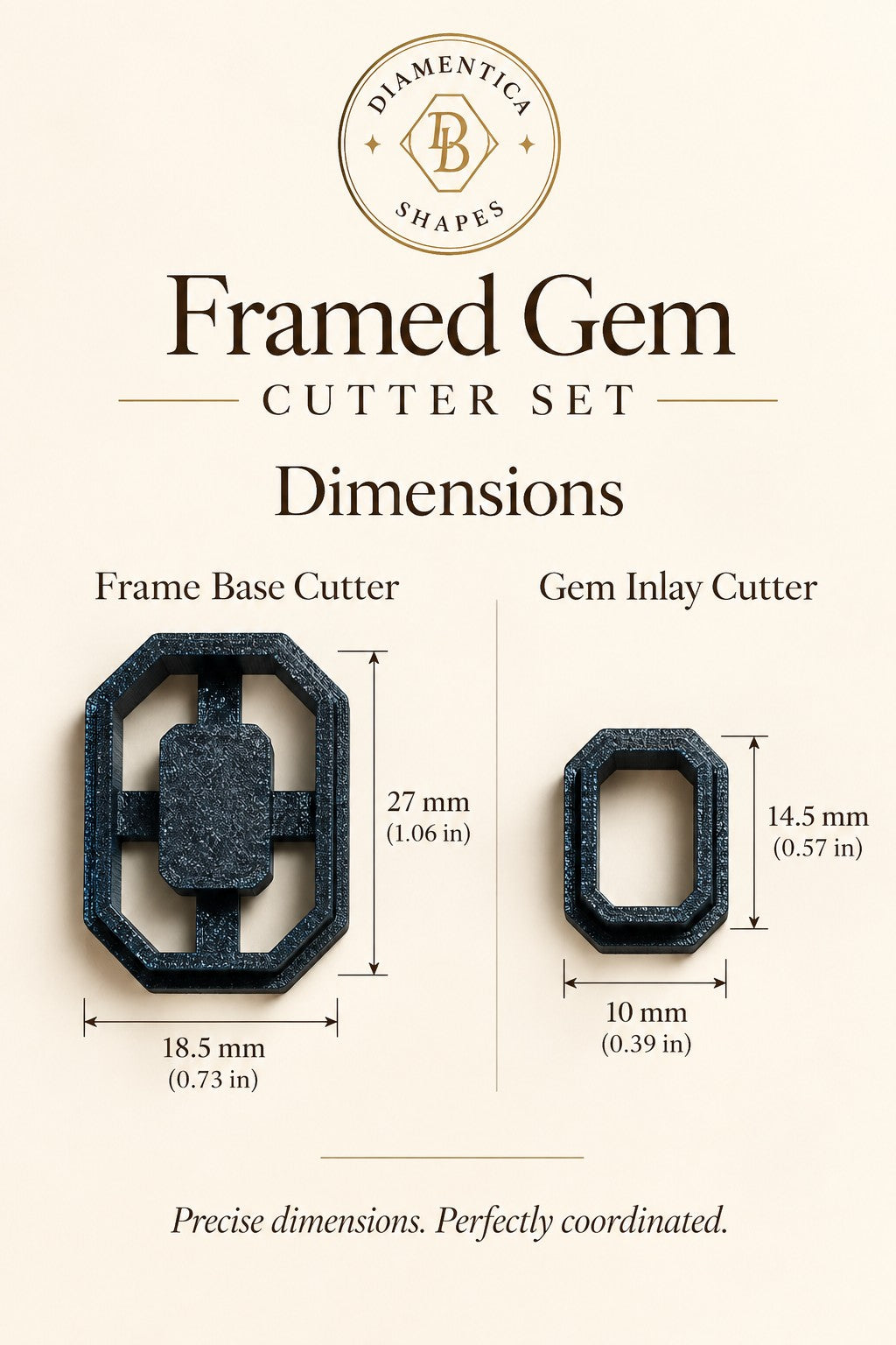Framed Gem Polymer Clay Cutter Set