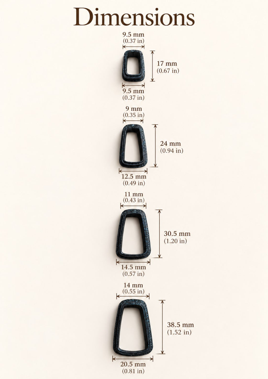 Tapered Rectangle Polymer Clay Cutter Set