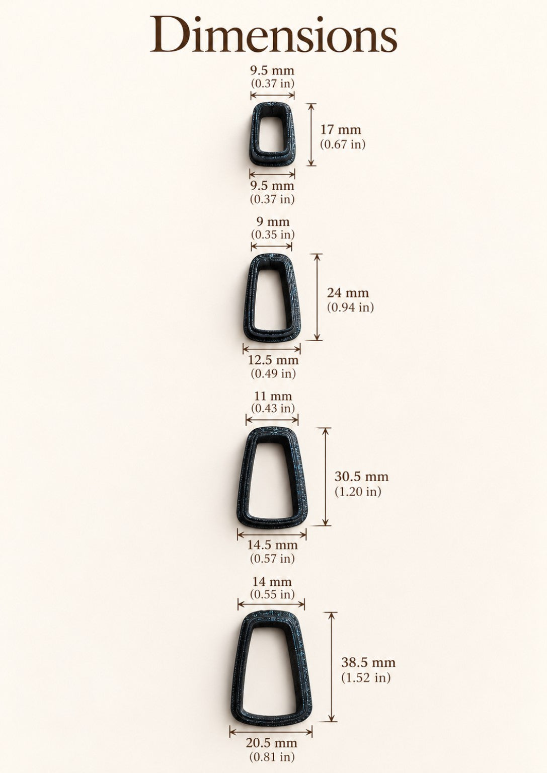 Tapered Rectangle Polymer Clay Cutter Set