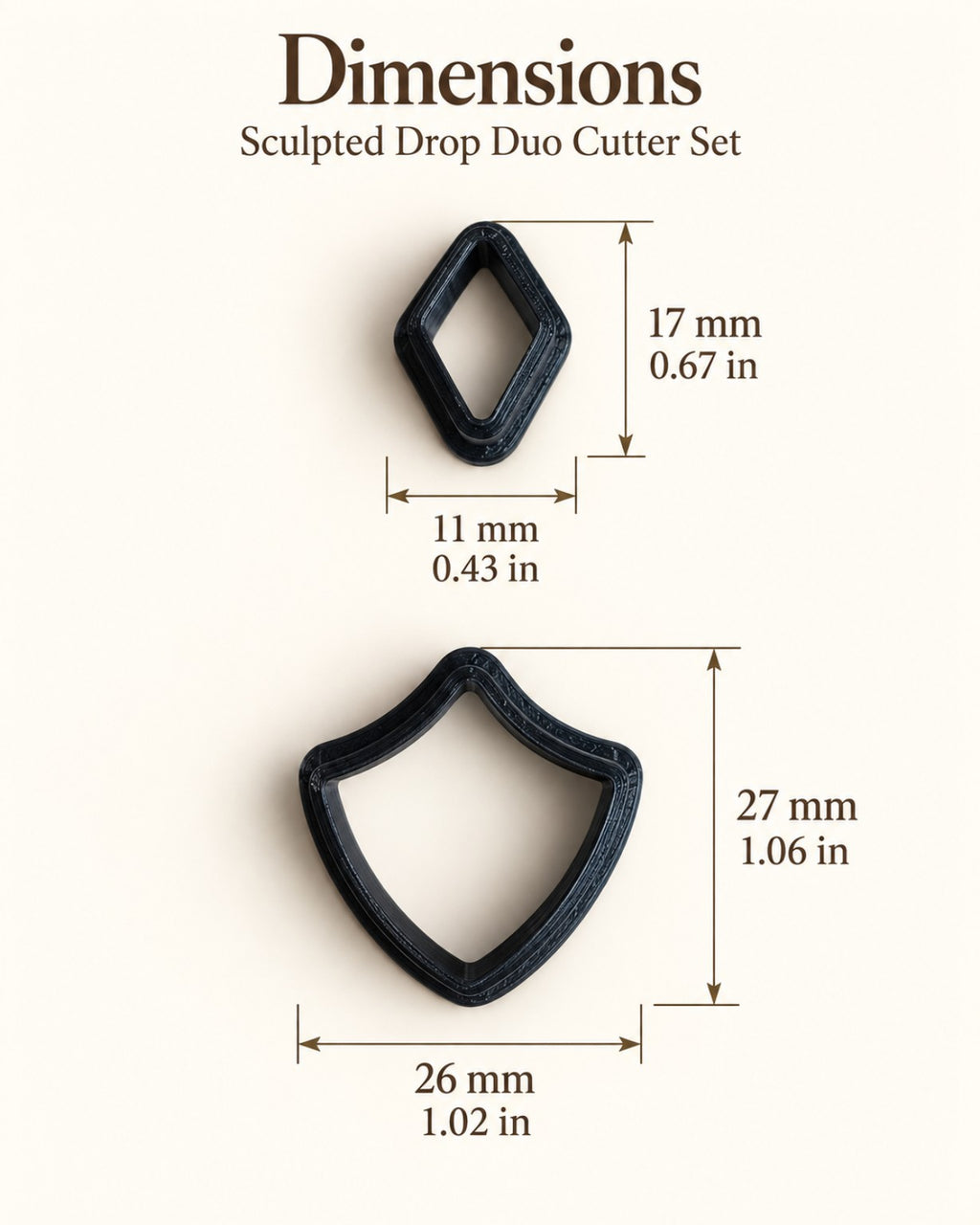 Sculpted Drop Duo Polymer Clay Cutter Set